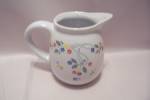 White Flower Decorated Pottery Creamer