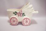 Japanese Porcelain Baby Buggy Planter/Cache Pot