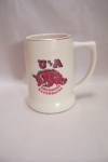 White Porcelain University Of Arkansas Beer Mug
