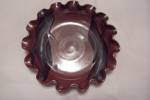 Click to view larger image of Hand Thrown Brown, Black & White Glazed Folded Bowl (Image2)