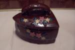 Occupied Japan Brown Porcelain Flat Iron Box