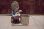 Hand Painted Porcelain Little Drummer Toothpick Holder
