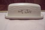 Pfaltzgraff White Flower Decorated Butter Dish With Lid
