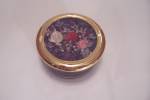 DUFEX Cobalt Blue China Box With Rose Decorated Lid