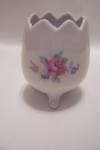 Rose Decorated Porcelain Footed Toothpick Holder