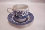 Click to view larger image of Churchill Wikkow Pattern Fine China Flat Cup & Saucer  (Image2)