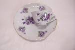 Click to view larger image of Lefton China Purple Flower Snack Plate & Cup Set (Image2)