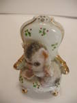 Click to view larger image of Kitten On Parlor Chair Porcelain Figurine (Image4)