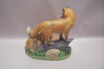 Click to view larger image of Porcelain Hand Painted Fox Family Figurine (Image2)