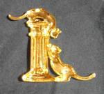 Click to view larger image of 2 CATS PLAYING ON PILLAR BROOCH (Image2)