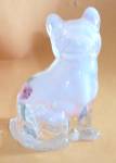 Click to view larger image of FENTON HAND PAINTED FLORAL GLASS CAT BY R. STEWART (Image3)