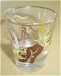 VINTAGE BOTTOMS UP AFRICAN THEME SHOT GLASS