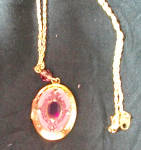 NEW OLD STOCK AVON NECKLACE PURPLE CRYSTAL WITH LOCKET