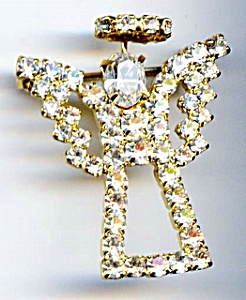  Angel white rhinestone brooch or pin (Image1)