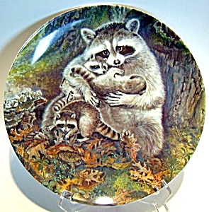 Collector Plate Raccoons 'a Protective Embrace' 1982