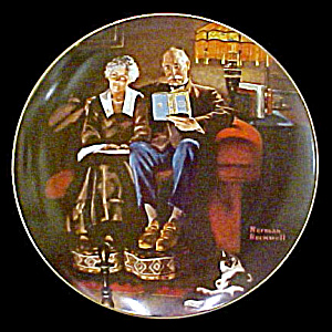 Norman Rockwell Plate 'evening Ease'