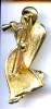 Click to view larger image of Angel blowing horn gold tone brooch or pin (Image2)