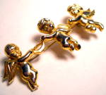 Click to view larger image of Vintage Cherub or Angel design brooch or pin (Image3)