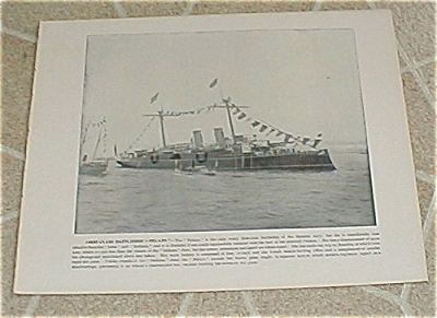 1898 Spanish Navy Ship Prints, Pelayo, Almirante Oquendo