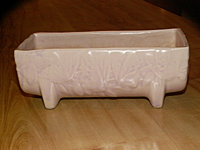 1940s McCoy Pottery Pink Coral Butterfly Log Trough Planter Fernery (Image1)