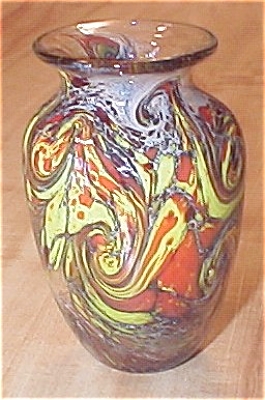 Hand Blown Art Glass Vase 1920s-30s (Image1)