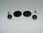 Click to view larger image of Vintage Costume Jewelry, Pair Pierced Earrings Circular Gray F (Image5)