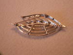 Click to view larger image of Trifari Vintage Signed Costume Jewelry Pin Brooch Silver-tone Metal (Image6)