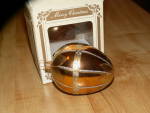 Vintage Impuls Poland Glass Christmas Ornament Gold Glitter w/Box