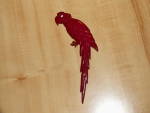 Click here to enlarge image and see more about item 1886: Vintage Signed Red Parrot Pin Brooch Buch & Deichmann Denmark