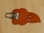 Click to view larger image of Vintage Tested Bakelite Butterscotch Carved Leaf Scarf Clip Brooch  (Image5)