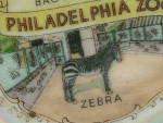 Click to view larger image of Philadelphia Zoo Souvenir China Small Dish in Stand PA Camel Zebra (Image8)