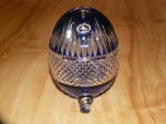 Click here to enlarge image and see more about item 1991: Ajka Hungary Crystal Cobalt Blue Cut to Clear Glass Large Egg w/Label