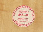 Click here to enlarge image and see more about item 2034: Vtg Never Used Milk Bottle Cap Insert Gramana Dairy Phillipsburg, NJ