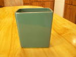 Click to view larger image of 1958 Vintage McCoy Pottery Garden Club Line Green Rectangular Vase (Image2)