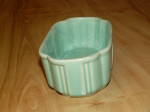 Click to view larger image of Unmarked Vintage Mid Century Modern Pottery Small Low Planter Green (Image4)