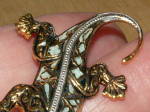 Click to view larger image of Vintage Costume Jewelry Pin Brooch Salamander Lizard Gecko Reptile (Image7)