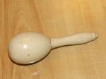 Click here to enlarge image and see more about item 2243: Vtg Small Wood Sock Darner Darning Egg 4 1/4 In. Light Cream Color