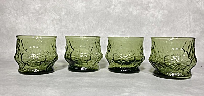 Set of four Anchor Hocking Midcentury Rainflower line 9 oz rocks glasses (Image1)
