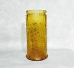 Kralik Craquelle amber art glass vase