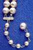 Click to view larger image of Dbl Strand Faux Pearls w/ Rhinestone Rings Choker (Image5)