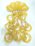 Click to view larger image of Beautiful Butterscotch 1930s Shell w/Cascading Dangles Bakelite Brooch (Image1)