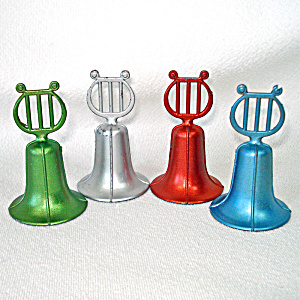 Set 4 Bruce Metal Bells With Lyres Christmas Ornaments (Image1)