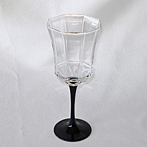 Octime Luminarc France Black Stemmed Water Goblet, 5 Available