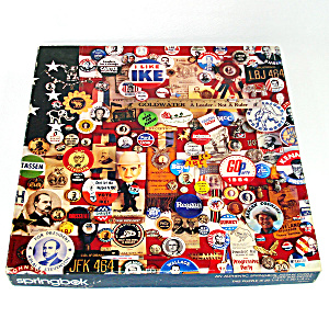 Pick A Winner Political Pinback Buttons Springbok Jigsaw Puzzle (Image1)