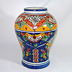 Mexican Talavera Style Pottery Vase 11 Inches (Image1)