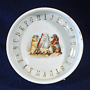 Antique Bavarian Child's ABC Dish with Animal Musicians (Image1)