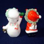 Click to view larger image of Napco Mini Bone China Santa Snowman Christmas Figures (Image2)