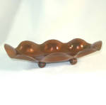 Click to view larger image of Biomorphic Scalloped Copper Bubble Rim Dish With Ball Feet (Image2)