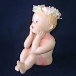 Click to view larger image of Bisque Porcelain Baby Girl Figurine Hamilton Collection (Image3)