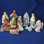 Click here to enlarge image and see more about item 14963: Ceramic Christmas Nativity Scene Figures Set